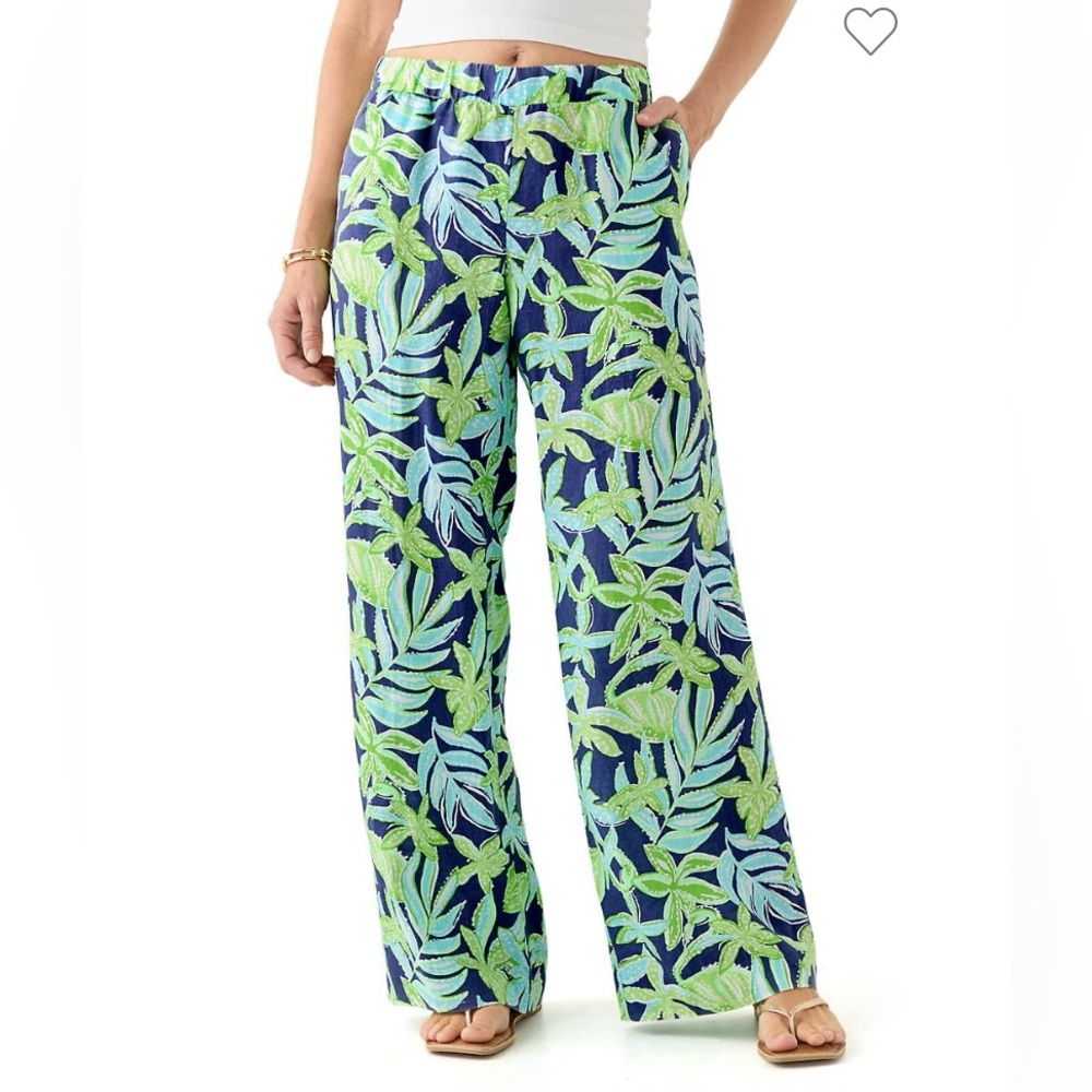 NWT: Lilly Pulitzer Women's Daylen Linen Palazzo Pants •size: S•